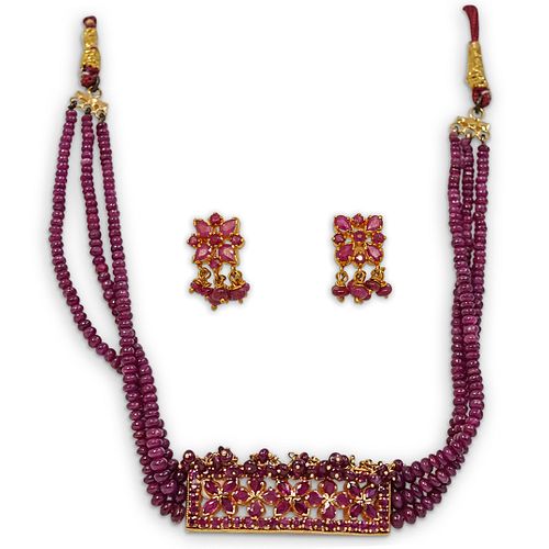 ORIENTAL 22K GOLD AND RUBY JEWELRY 38d78f