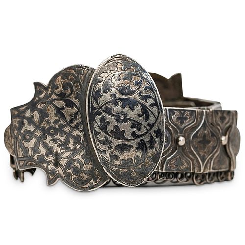 ANTIQUE RUSSIAN SILVER NIELLO BELTDESCRIPTION: