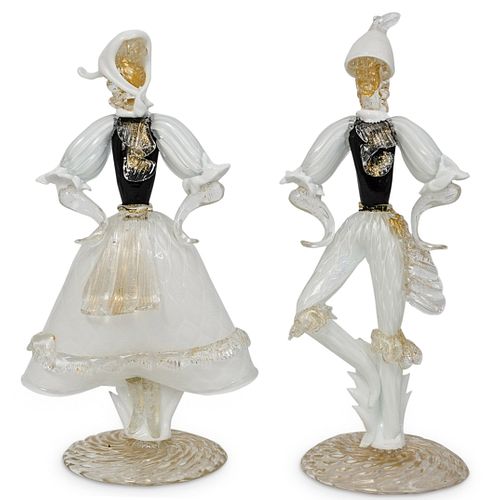 PAIR OF MURANO GLASS SCULPTURESDESCRIPTION: