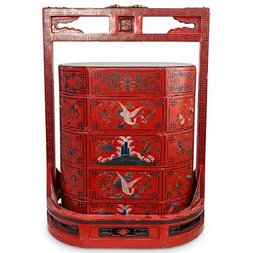 ANTIQUE CHINESE LACQUERED WEDDING