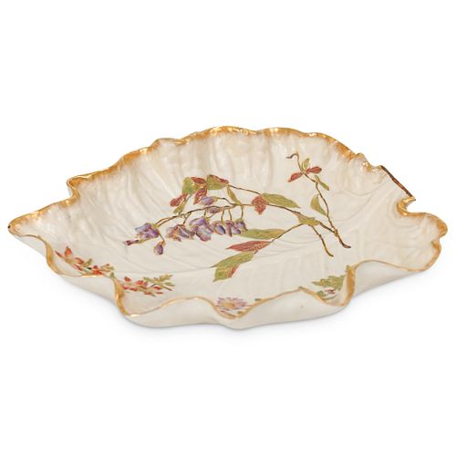 ROYAL WORCESTER LEAF PORCELAIN BOWLDESCRIPTION: