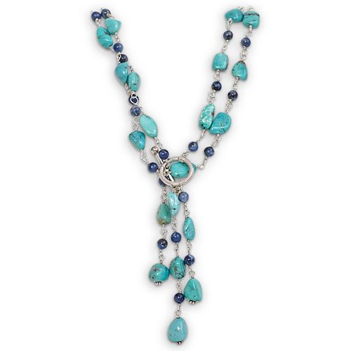 STERLING BEADED TURQUOISE AND LAPIS 38d894