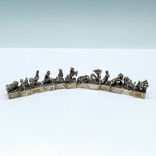 12PC CHINESE ZODIAC MINIATURE FIGURINES  38d8aa