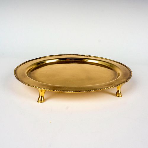 VINTAGE BRASS FOOTED TRAYA small