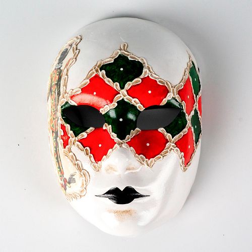 VENETIAN MASK, CHECKED JESTER FACEHand