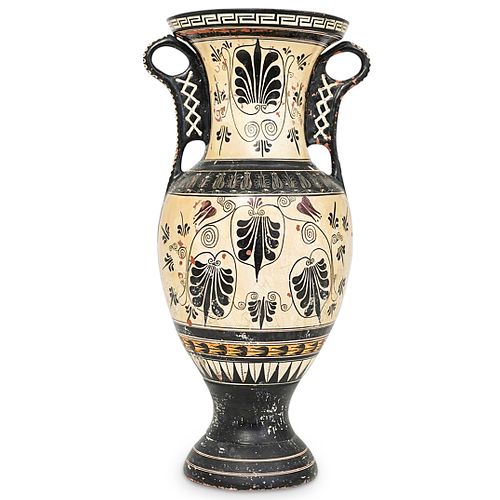 FIGURAL POLYCHROME AMPHORA VASEDESCRIPTION: