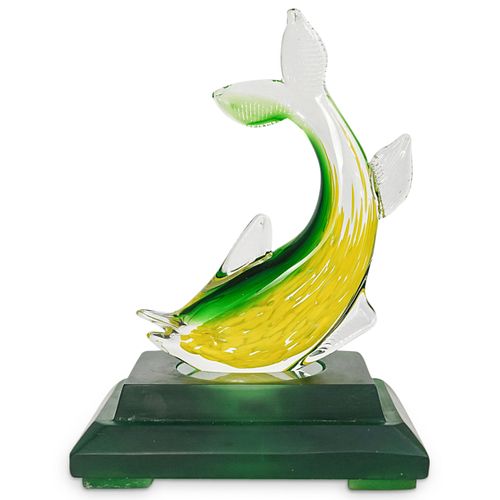 DOLPHIN ART GLASS SCULPTURAL PORTABLE 38d923