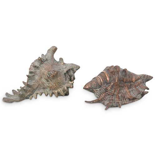 (2 PC) BRASS CONCH SHELLSDESCRIPTION: