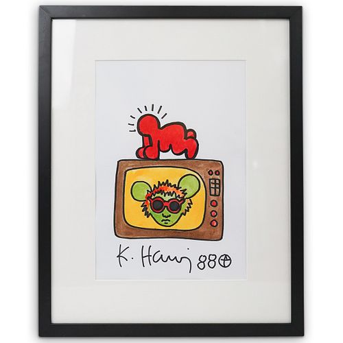 AFTER KEITH HARING FRAMED ART PRINTDESCRIPTION  38d96b