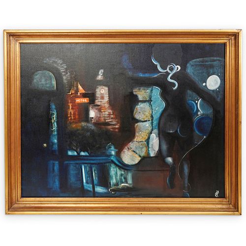 RL SIGNED SURREAL OIL ON CANVAS 38d998