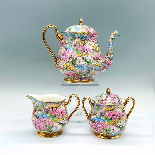 3PC SHELLEY BONE CHINA TEA SET,