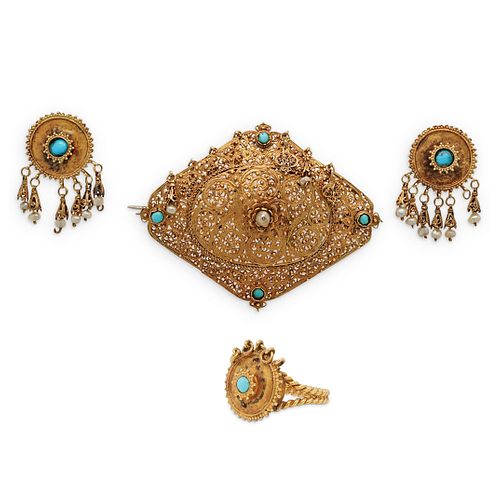 ANTIQUE PERSIAN 12K GOLD JEWELRY
