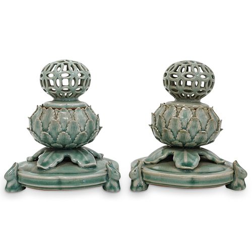 ANTIQUE KOREAN CELADON RETICULATED