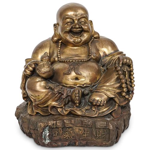 CHINESE COPPER LAUGHING BUDDHADESCRIPTION: