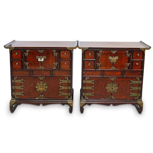 PAIR OF ANTIQUE KOREAN ALTER CABINETSDESCRIPTION: