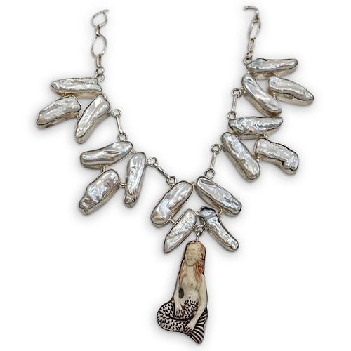 STERLING ABALONE FIGURAL NECKLACEDESCRIPTION  38db1e