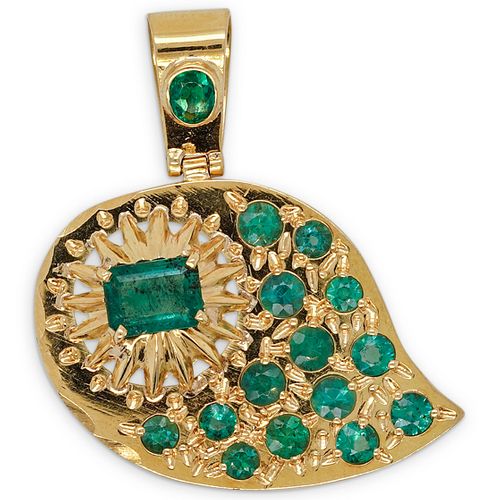 RETRO 18K GOLD EMERALD PENDANTDESCRIPTION  38db31