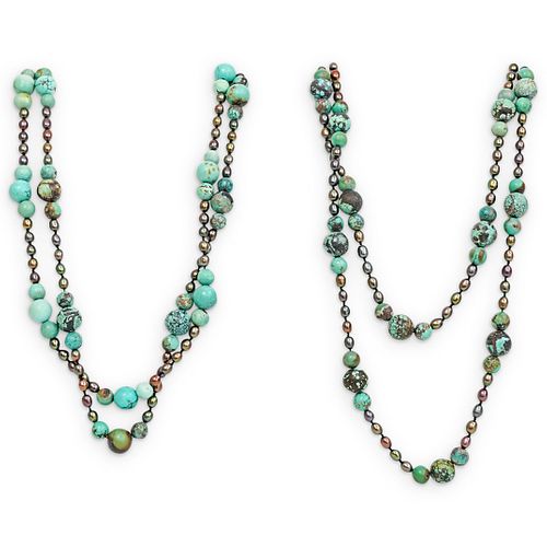 (2PC) TAHITIAN PEARL & TURQUOISE