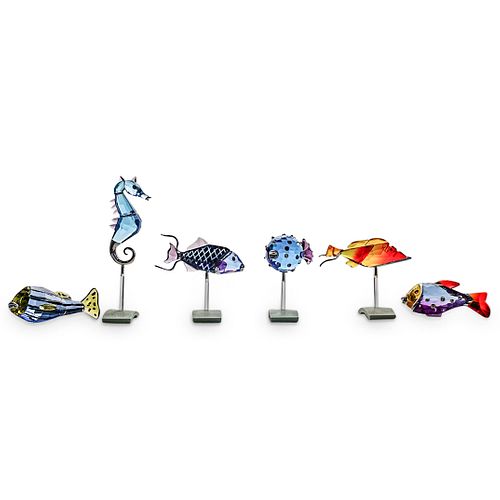 (6 PC) SWAROVSKI CRYSTAL FISH &