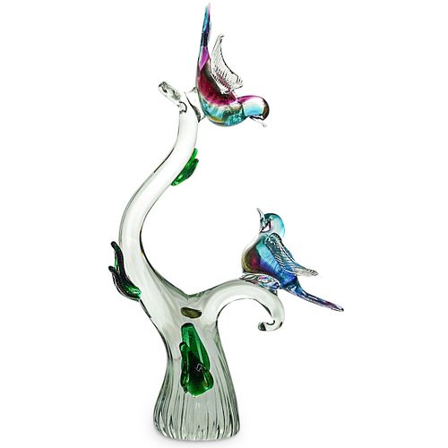 MURANO GLASS HUMMINGBIRDS SCULPTUREDESCRIPTION: