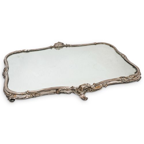 VICTORIAN SILVER PLATED MIRROR