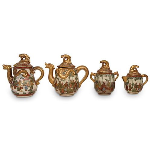  4 PC JAPANESE SATSUMA PORCELAIN 38dc1d