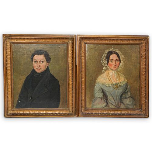  2 PC PAIR OF VICTORIAN PORTRAIT 38dc33