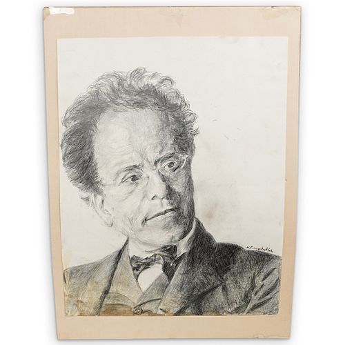 GUSTAV MAHLER PENCIL DRAWING PORTRAITDESCRIPTION  38dc2c