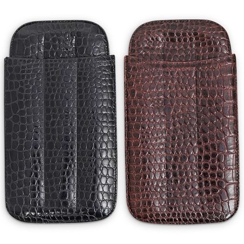  2 PC WILSON CROCO LEATHER CIGAR 38dc50