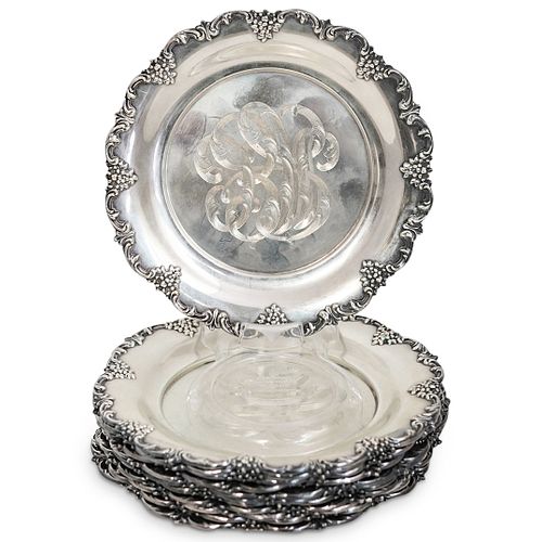 (12 PC) STERLING SILVER PLATES SETDESCRIPTION: