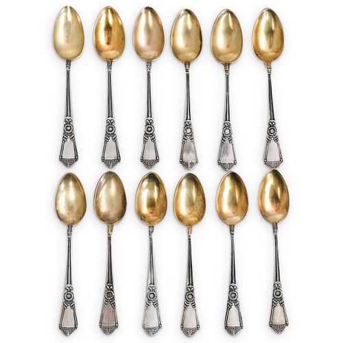 ANTIQUE L. MICHAUD 800 SILVER TEASPOONS