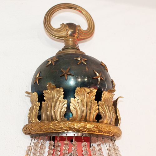 ANTIQUE FRENCH DORE BRONZE & CRYSTAL