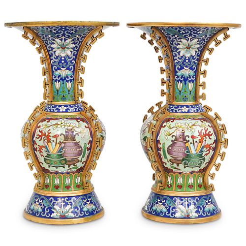 PAIR OF CHINESE CLOISONNE VASESDESCRIPTION  38dca7