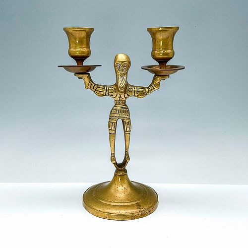 BRASS RUSSIAN SHABBAT DOUBLE CANDLE