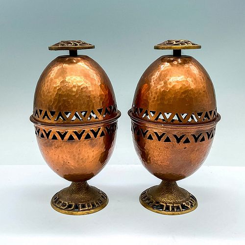PAIR OF COPPER AND BRASS OPPENHEIM