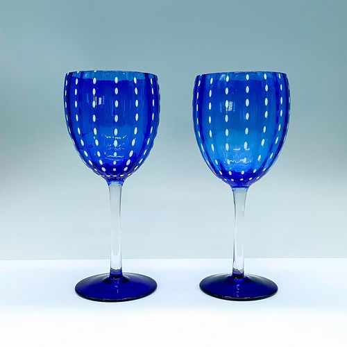 PAIR OF ZAFFERANO PERLE GLASS WINE