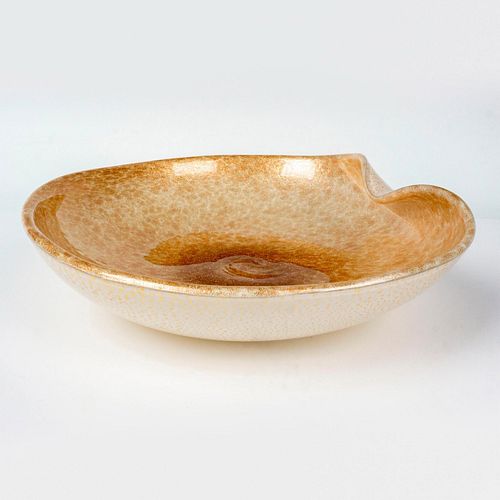 MURANO GLASS BOWL WITH BRONZE SPECKLING,