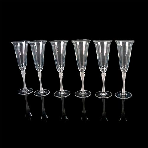 6PC MIKASA CRYSTAL CHAMPAGNE FLUTESElegant  38dceb