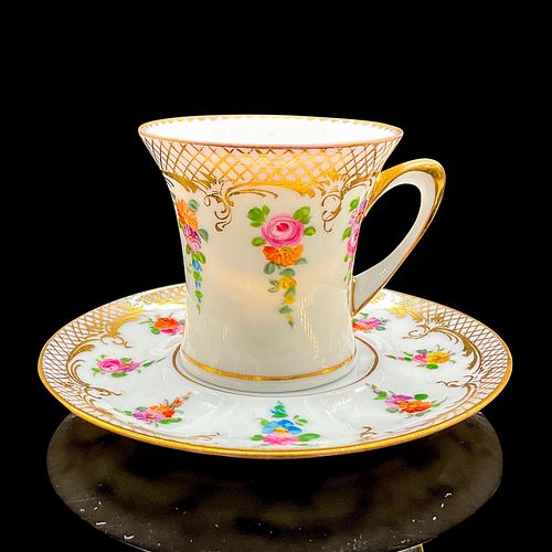 2PC DRESDEN DEMITASSE CUP AND SAUCER,