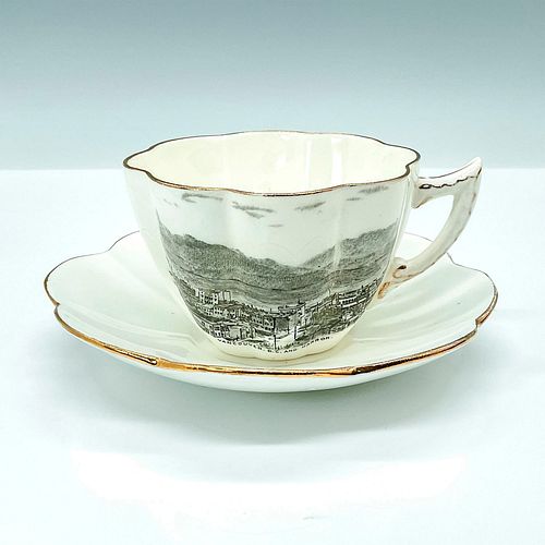 THE FOLEY BONE CHINA TEACUP AND SAUCER,