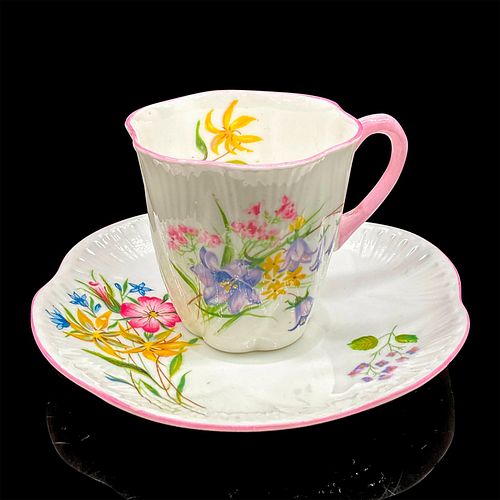 2PC SHELLEY ENGLAND DEMITASSE CUP