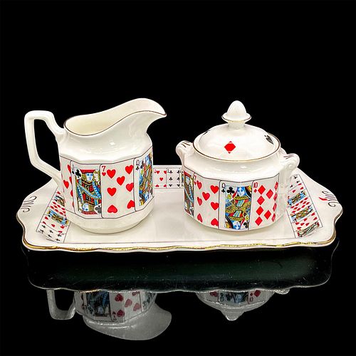 3PC ELIZABETHAN SUGAR BOWL/CREAMER/TRAY,