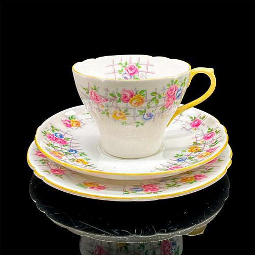 3PC SHELLEY ENGLAND TEA SET TRIO, SUMMER