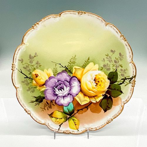 ANTIQUE AUSTRIAN DECORATIVE PLATE, YELLOW