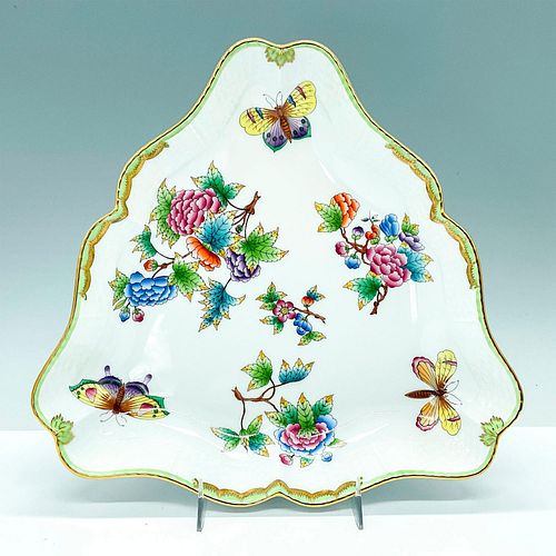 HEREND PORCELAIN TRIANGLE DISH,