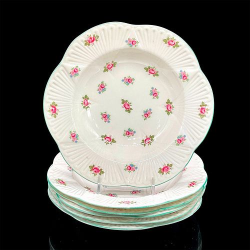 6PC SHELLEY ENGLAND BOWLS ROSEBUDWhite 38ddec