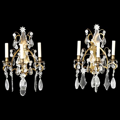 PAIR OF BACCARAT STYLE HANGING 38de08