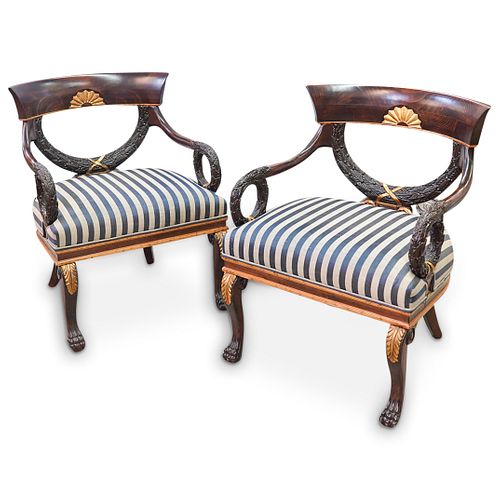 PAIR OF ITALIAN CARVED CHAIRSDESCRIPTION: