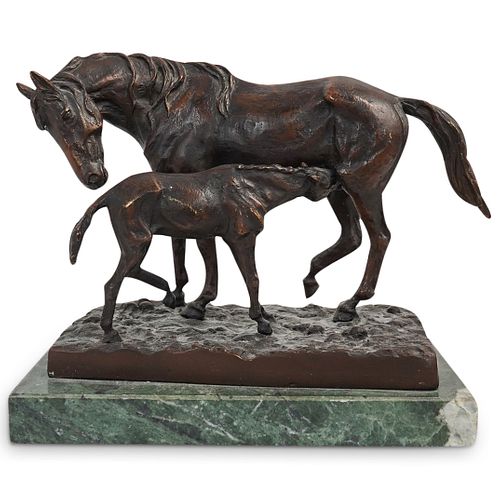 C. FRATNN "MARE AND FOAL" BRONZE