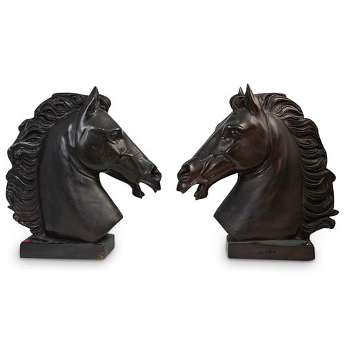 (2 PC) W. BLAIR SIGNED LARGE HORSE